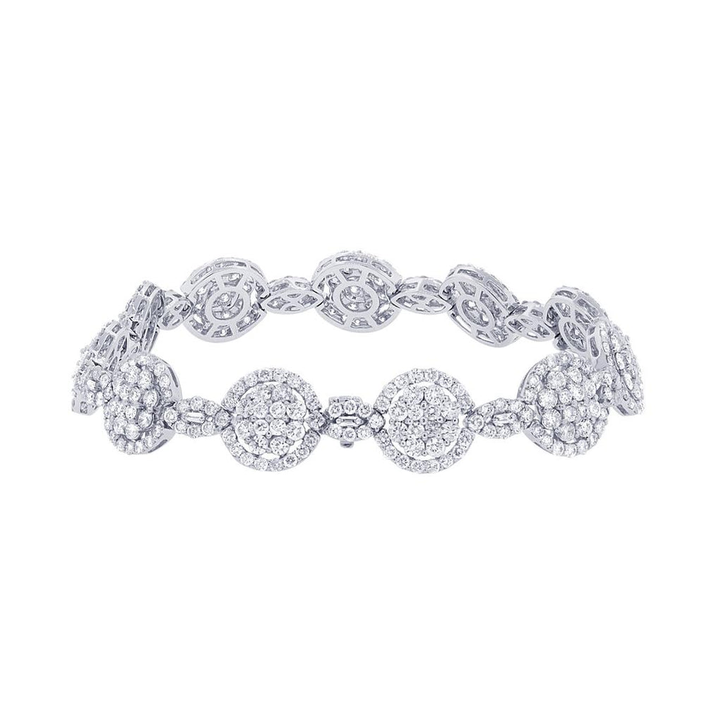 10.78 Ctw 18k White Gold Diamond Womens Bracelet