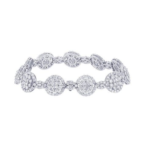 10.78 Ctw 18k White Gold Diamond Womens Bracelet