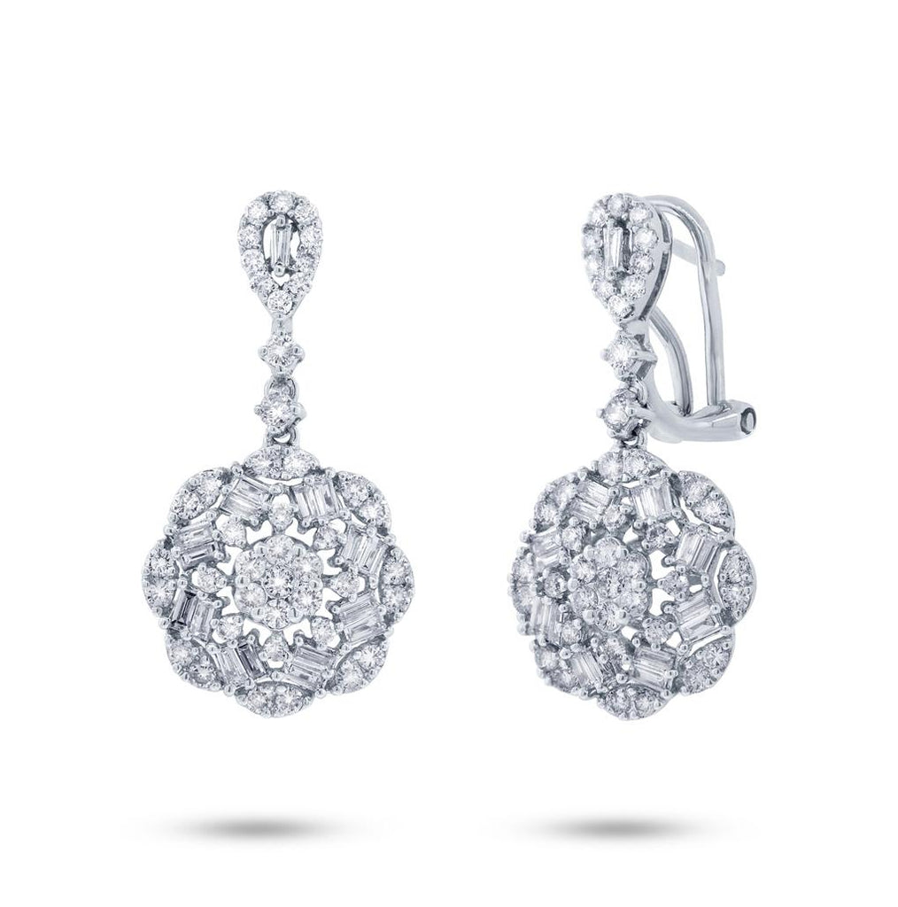 1.65 Ctw 18k White Gold Diamond Earring