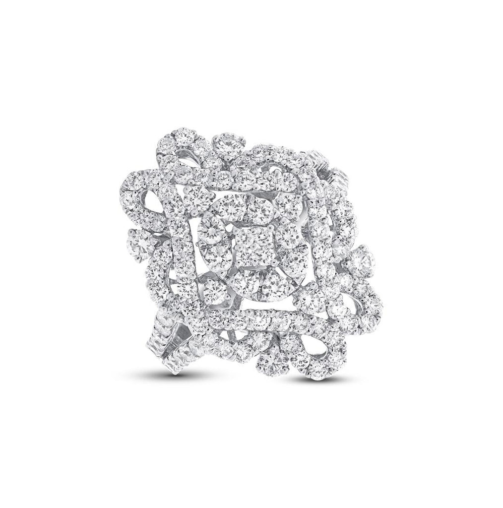 2.17 Ctw 18k White Gold Diamond Womens Ring