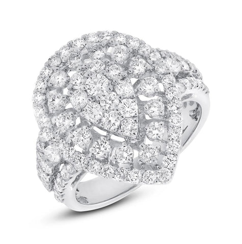 2.10 Ctw 18k White Gold Diamond Womens Ring