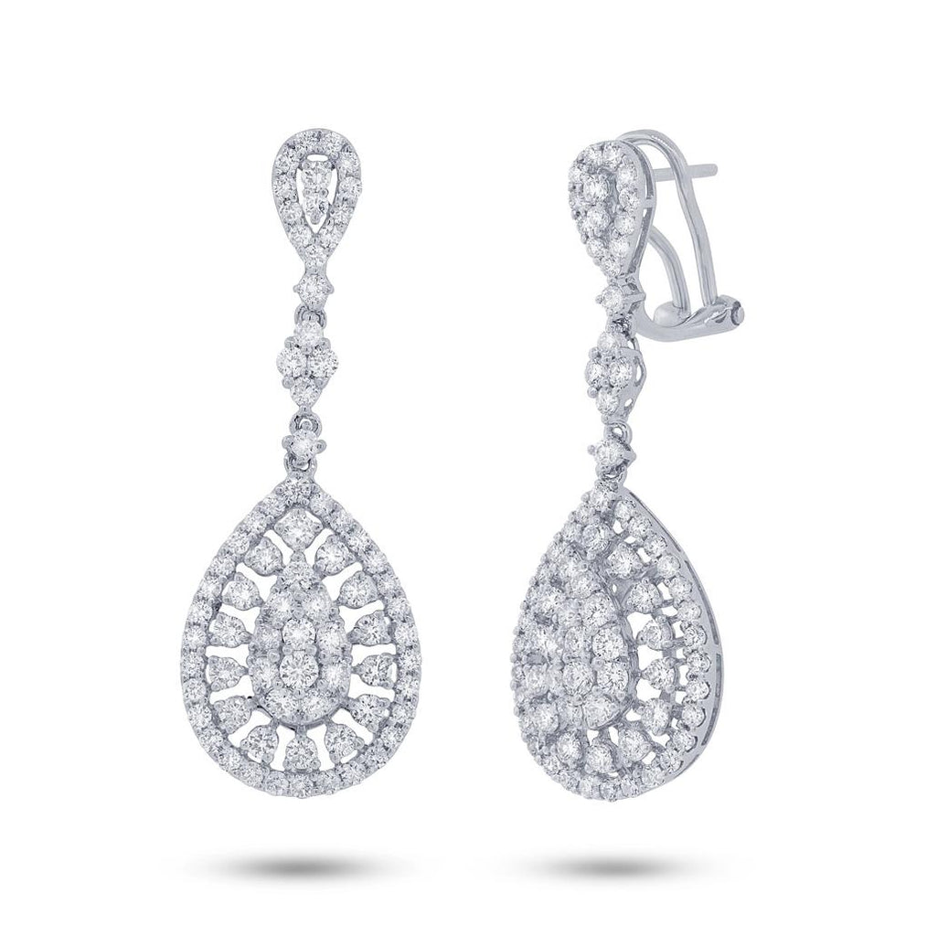 2.81 Ctw 18k White Gold Diamond Earring