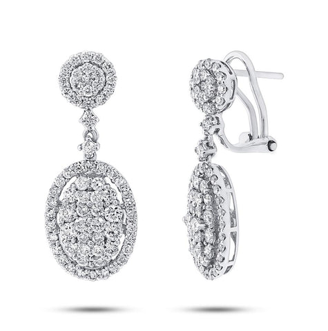 2.44 Ctw 18k White Gold Diamond Earring