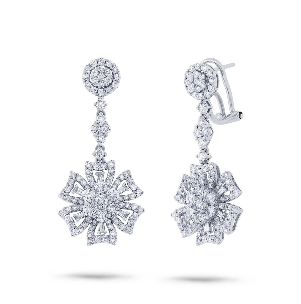 2.69 Ctw 18k White Gold Diamond Earring