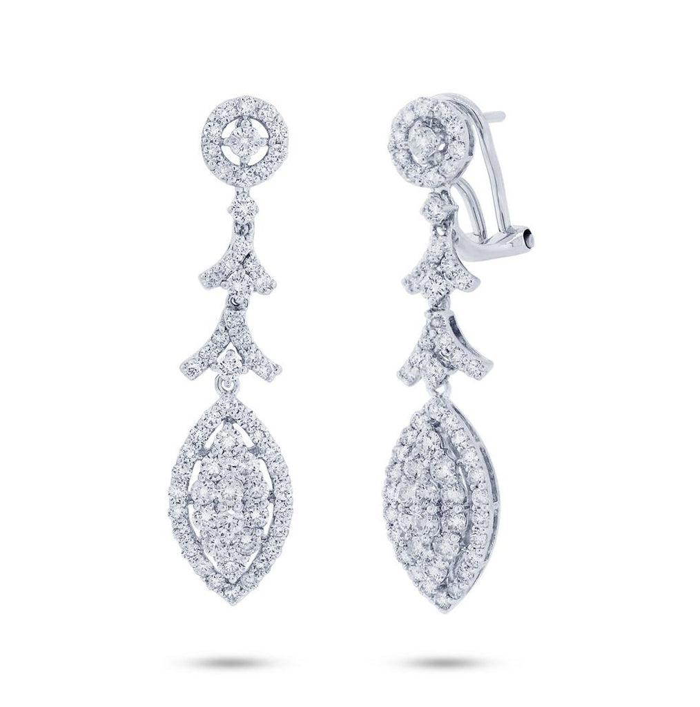 2.16 Ctw 18k White Gold Diamond Earring