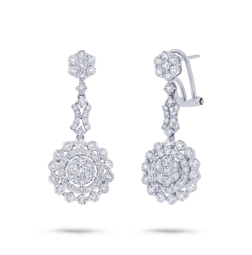 2.86 Ctw 18k White Gold Diamond Earring