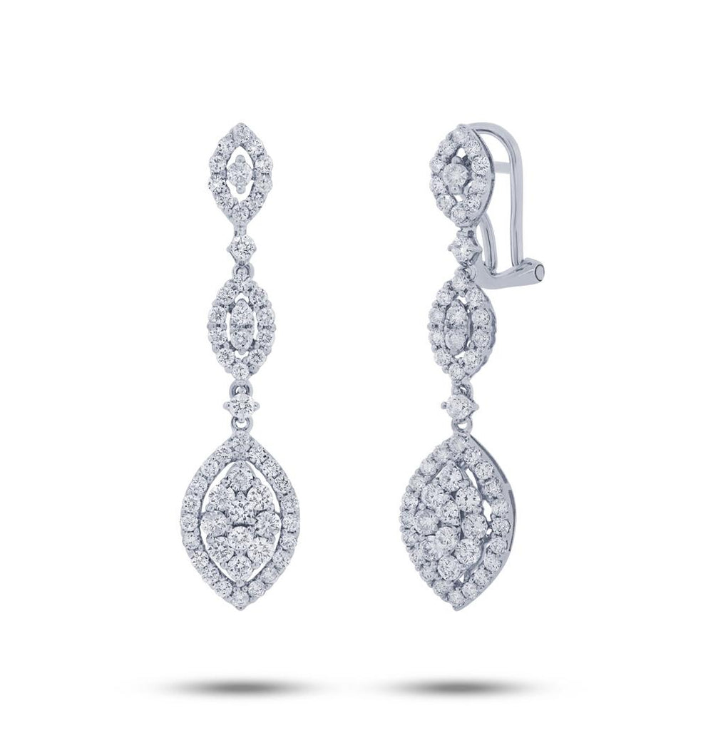 1.92 Ctw 18k White Gold Diamond Earring