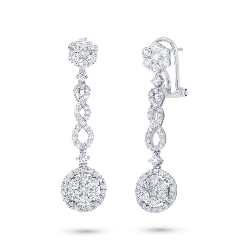 2.09 Ctw 18k White Gold Diamond Earring