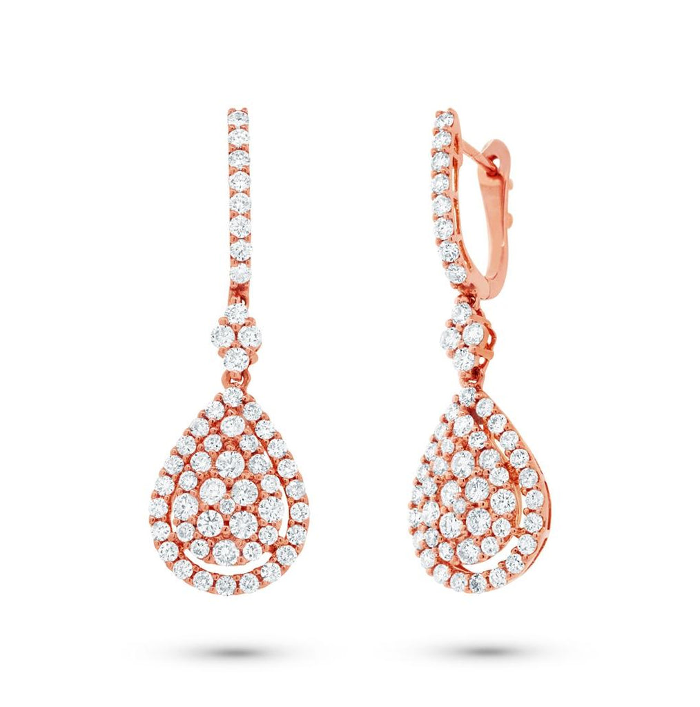 1.87 Ctw 18k Rose Gold Diamond Earring