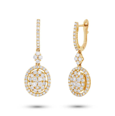 1.70 Ctw 18k Yellow Gold Diamond Earring