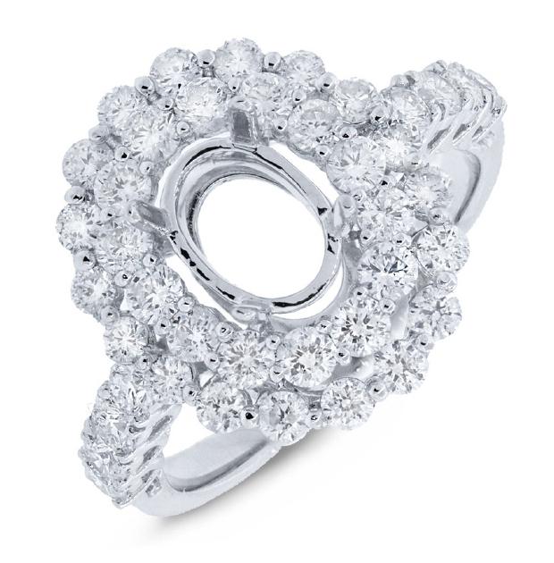 1.61 Ctw 18k White Gold Diamond Semi-mount Ring