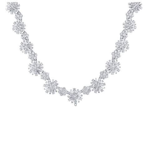 12.81 Ctw 18k White Gold Diamond Necklace