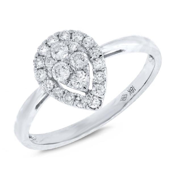 0.42 Ctw 18k White Gold Diamond Womens Ring