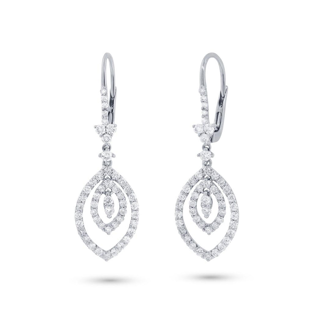 1.11 Ctw 18k White Gold Diamond Earring