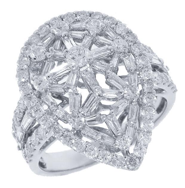 1.81 Ctw 18k White Gold Diamond Womens Ring