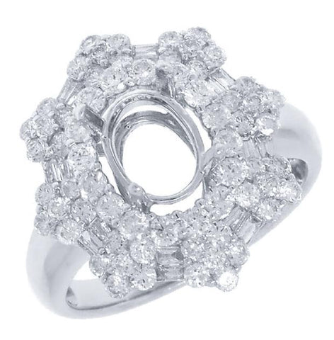 1.32 Ctw 18k White Gold Diamond Semi-mount Ring