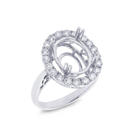 0.74 Ctw 18k White Gold Diamond Semi-mount Ring
