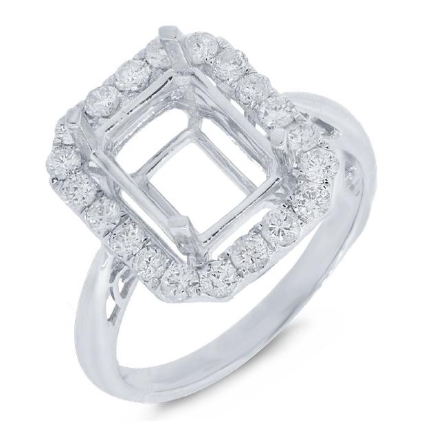 0.63 Ctw 18k White Gold Diamond Semi-mount Ring