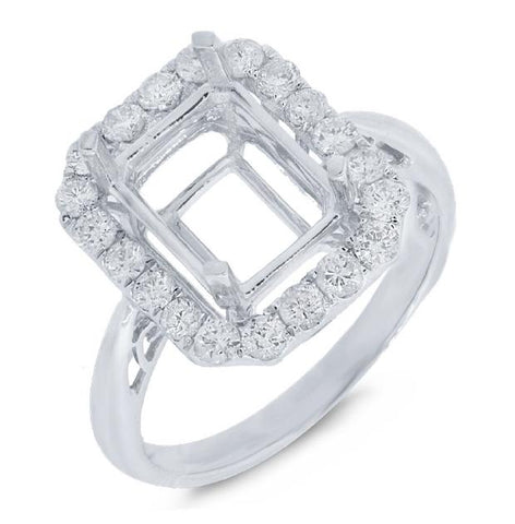 0.63 Ctw 18k White Gold Diamond Semi-mount Ring