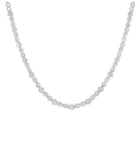 5.94 Ctw 18k White Gold Diamond Necklace