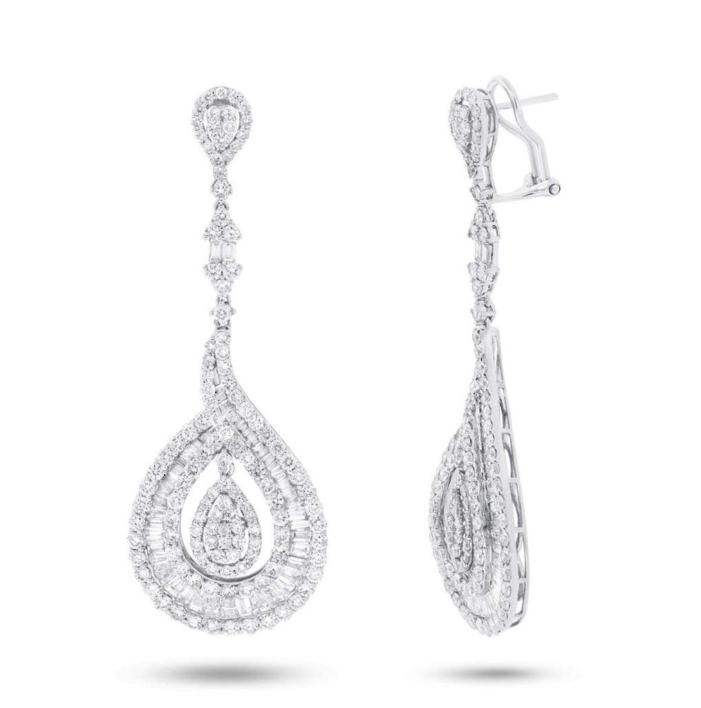 9.53 Ctw 18k White Gold Diamond Earring