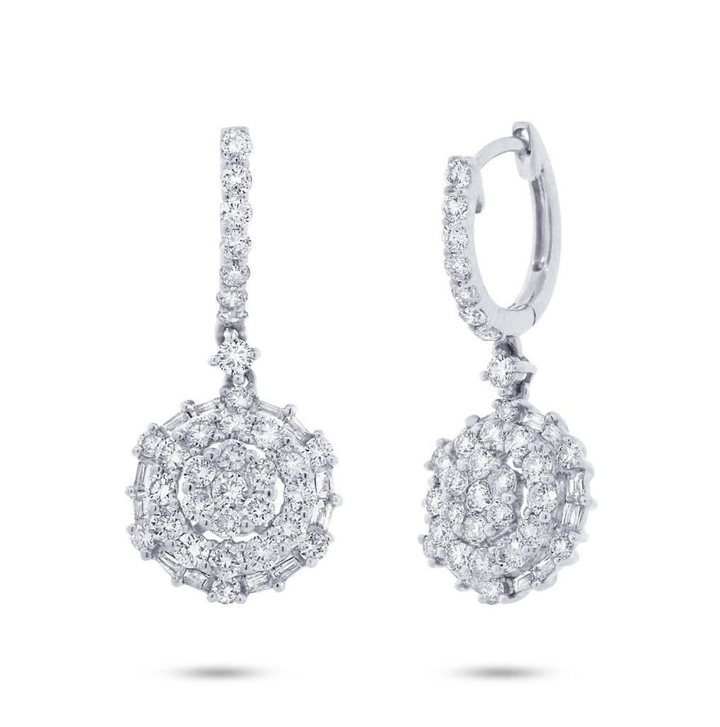 1.44 Ctw 18k White Gold Diamond Earring