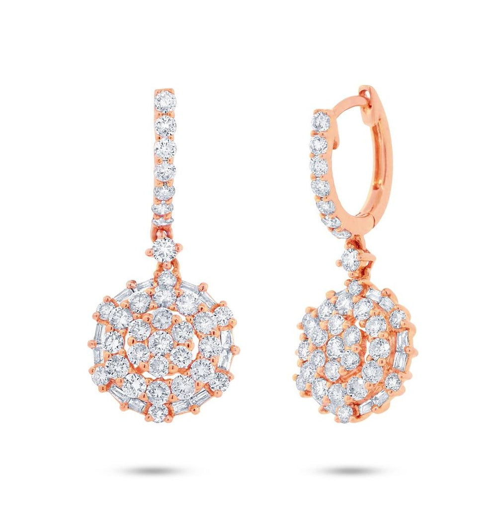 1.44 Ctw 18k Rose Gold Diamond Earring