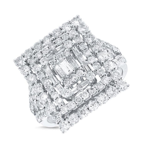 2.44 Ctw 18k White Gold Diamond Womens Ring