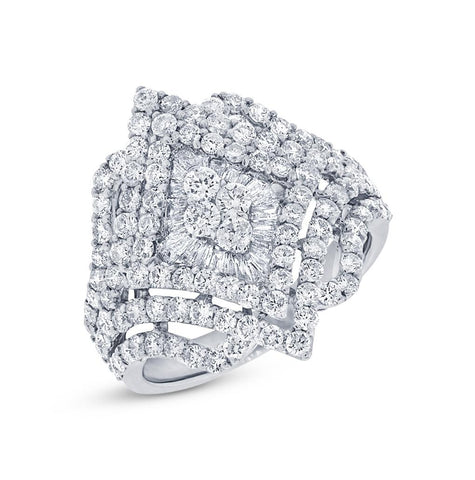 2.48 Ctw 18k White Gold Diamond Womens Ring