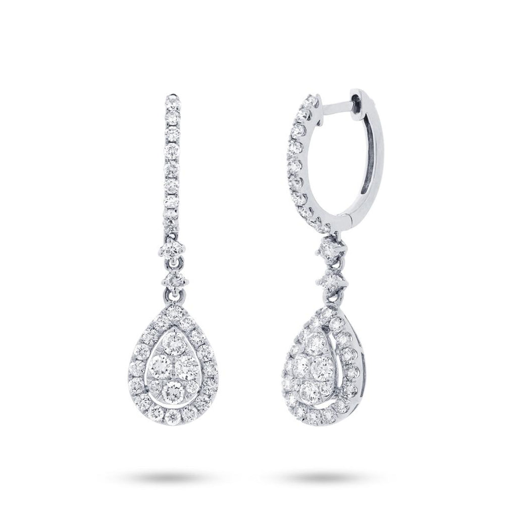 1.20 Ctw 18k White Gold Diamond Earring