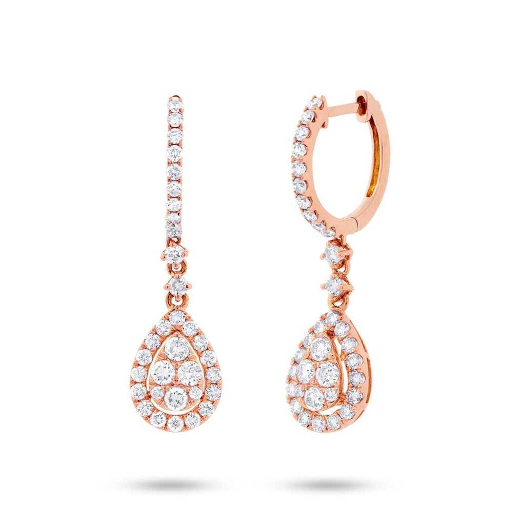 1.20 Ctw 18k Rose Gold Diamond Earring