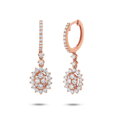 1.15 Ctw 18k Rose Gold Diamond Earring