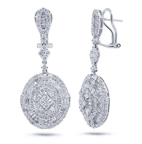 4.17 Ctw 18k White Gold Diamond Earring