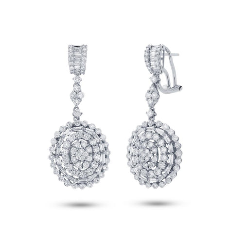 3.54 Ctw 18k White Gold Diamond Earring