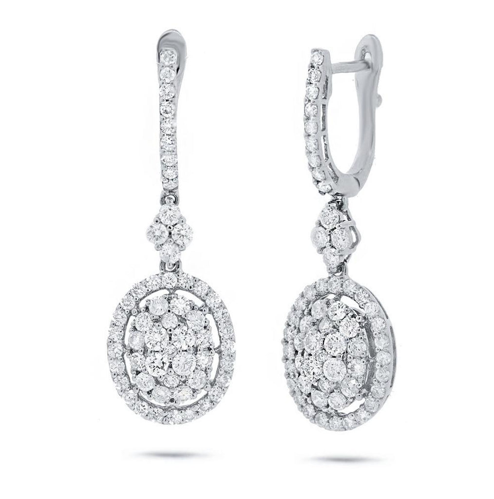 1.70 Ctw 18k White Gold Diamond Earring