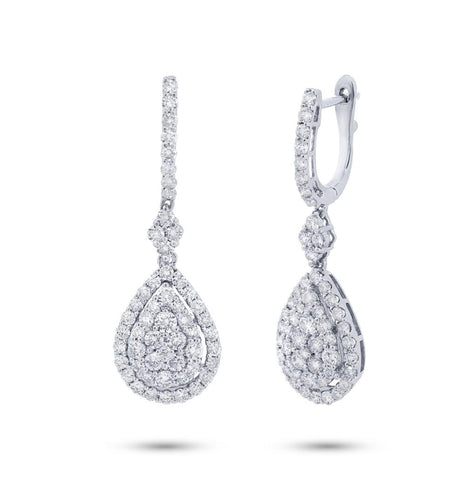 1.87 Ctw 18k White Gold Diamond Earring