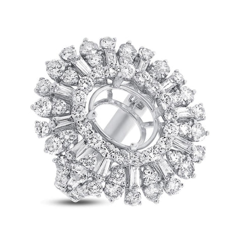 3.38 Ctw 18k White Gold Diamond Semi-mount Ring