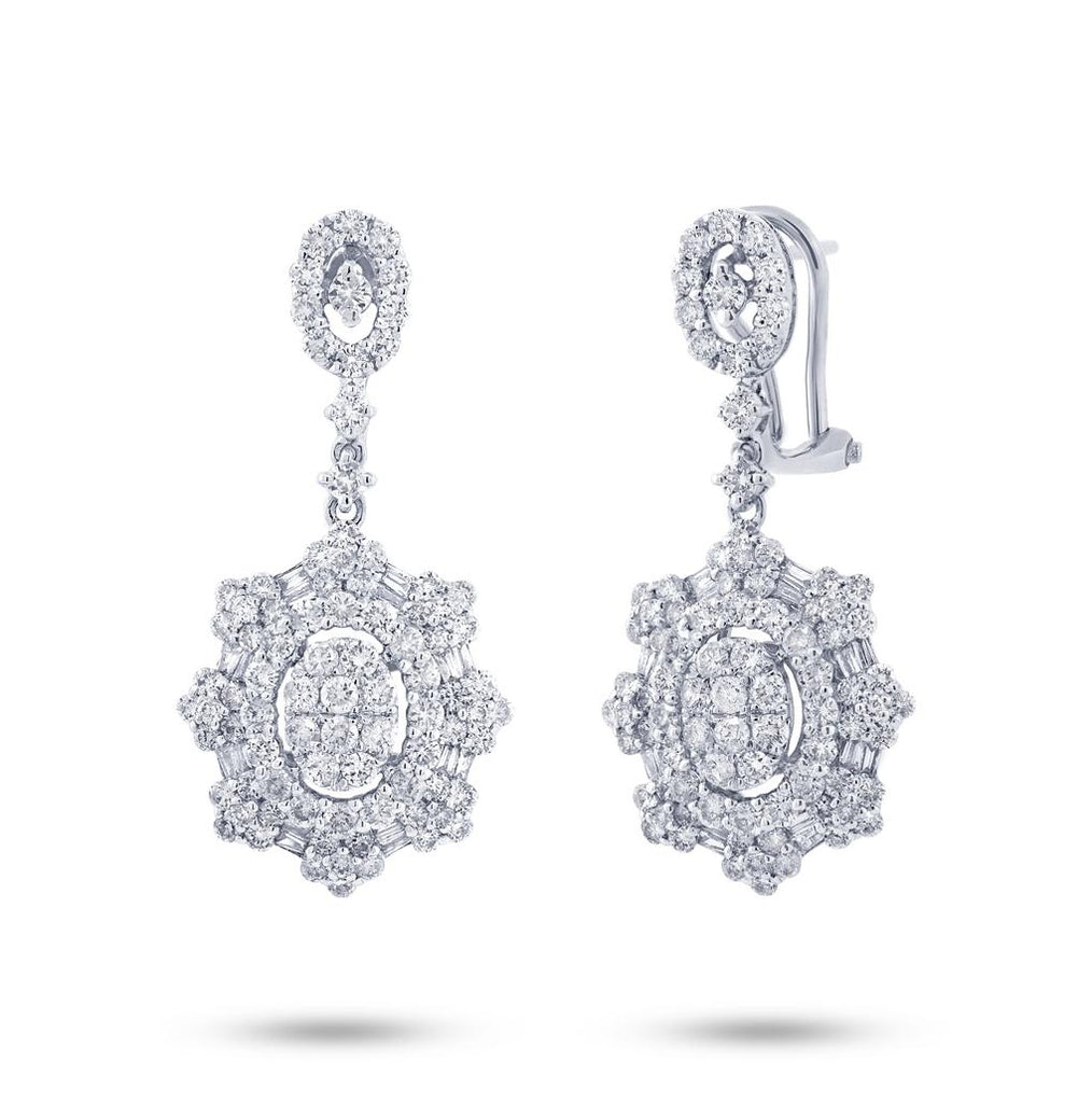 2.75 Ctw 18k White Gold Diamond Earring