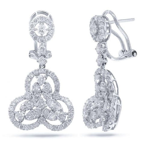 2.73 Ctw 18k White Gold Diamond Earring