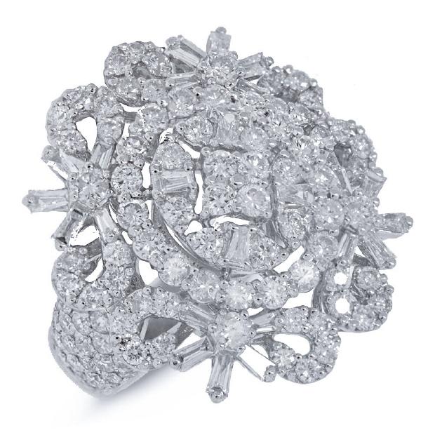 3.30 Ctw 18k White Gold Diamond Womens Ring