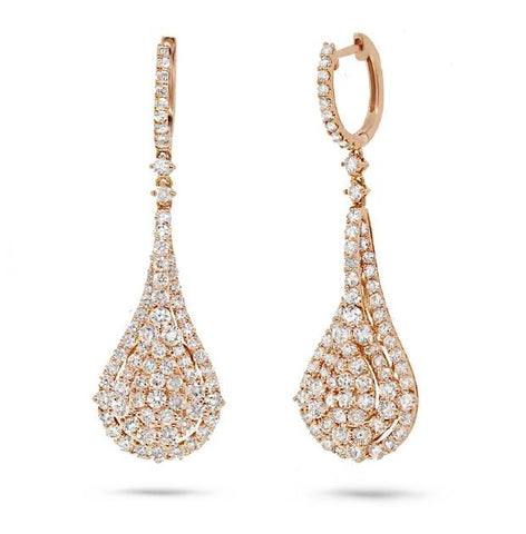 4.26 Ctw 18k Rose Gold Diamond Earring