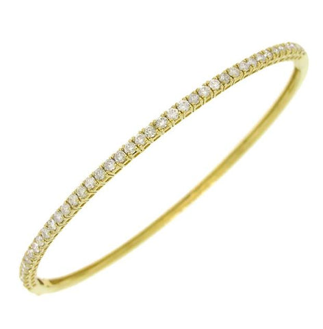 0.93 Ctw 18k Yellow Gold Diamond Bangle Bracelet