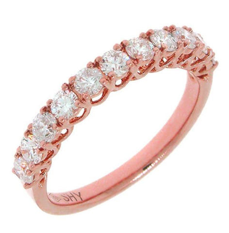0.84 Ctw 18k Rose Gold Diamond Womens Band