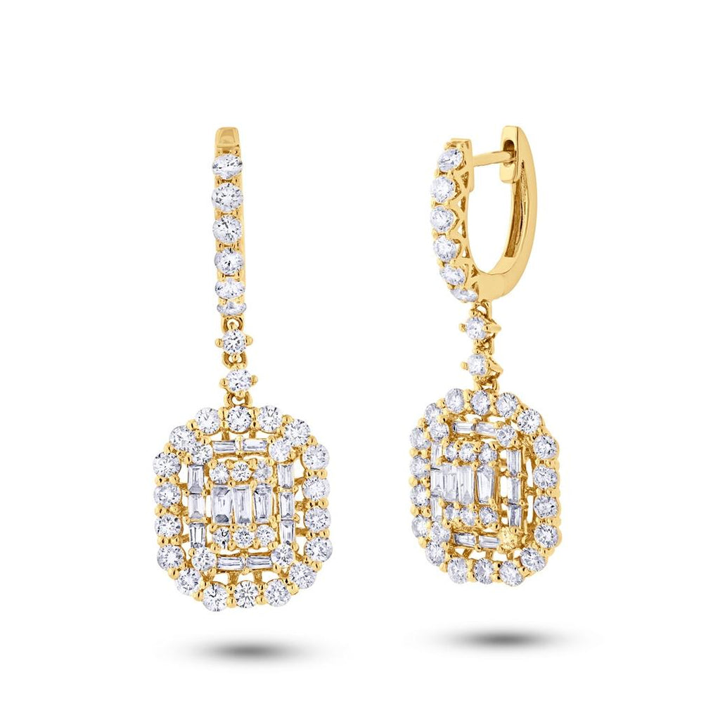 2.41 Ctw 18k Yellow Gold Diamond Earring