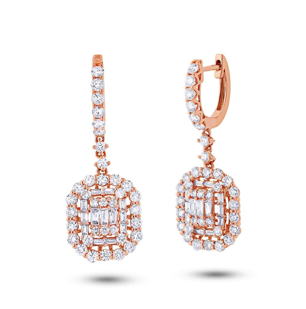 2.41 Ctw 18k Rose Gold Diamond Earring