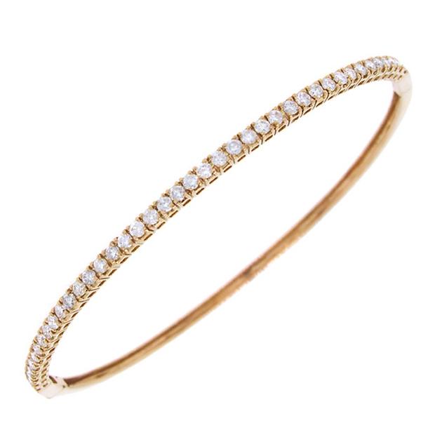 0.93 Ctw 18k Rose Gold Diamond Bangle Bracelet