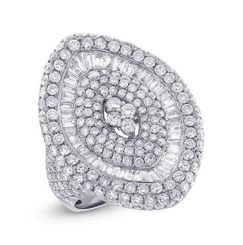 4.78 Ctw 18k White Gold Diamond Pave Womens Ring