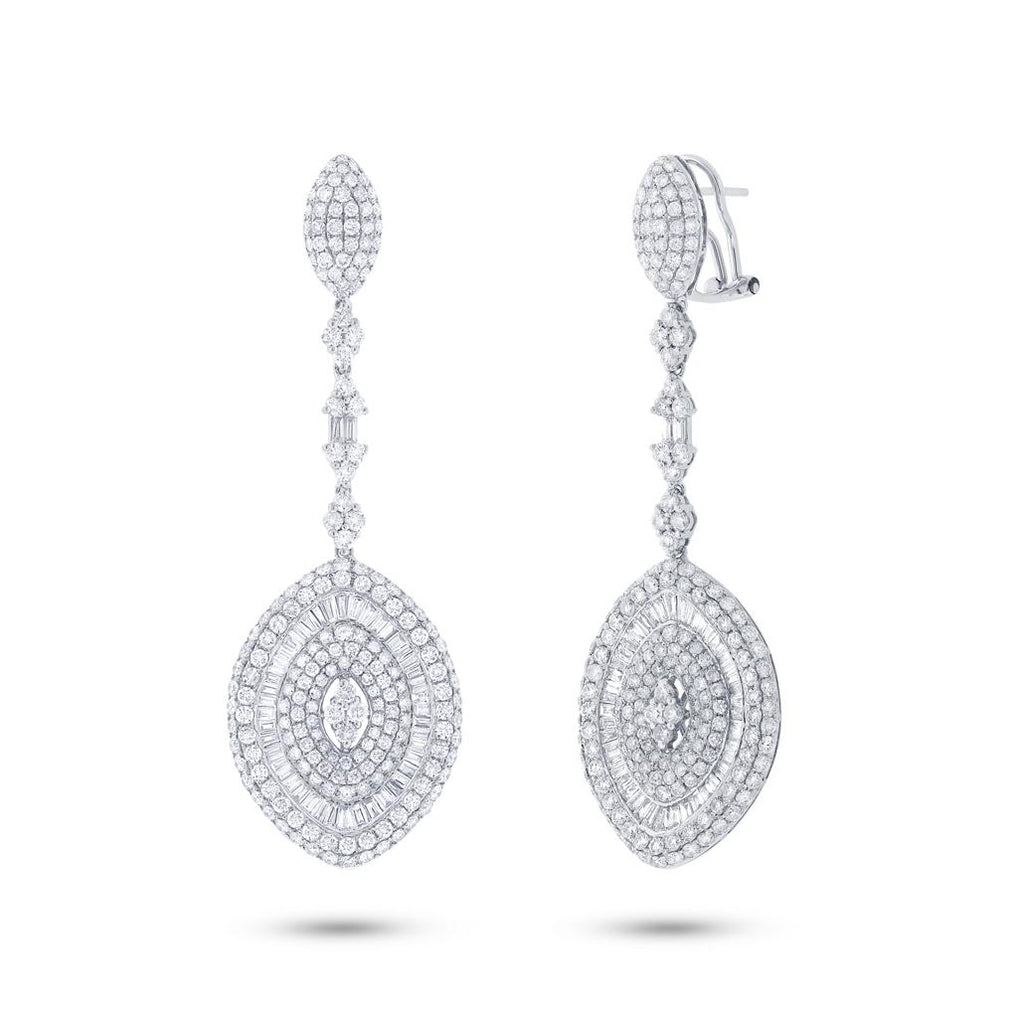 8.86 Ctw 18k White Gold Diamond Pave Earring