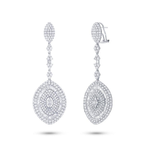 8.86 Ctw 18k White Gold Diamond Pave Earring