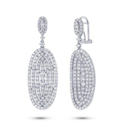 4.79 Ctw 18k White Gold Diamond Earring